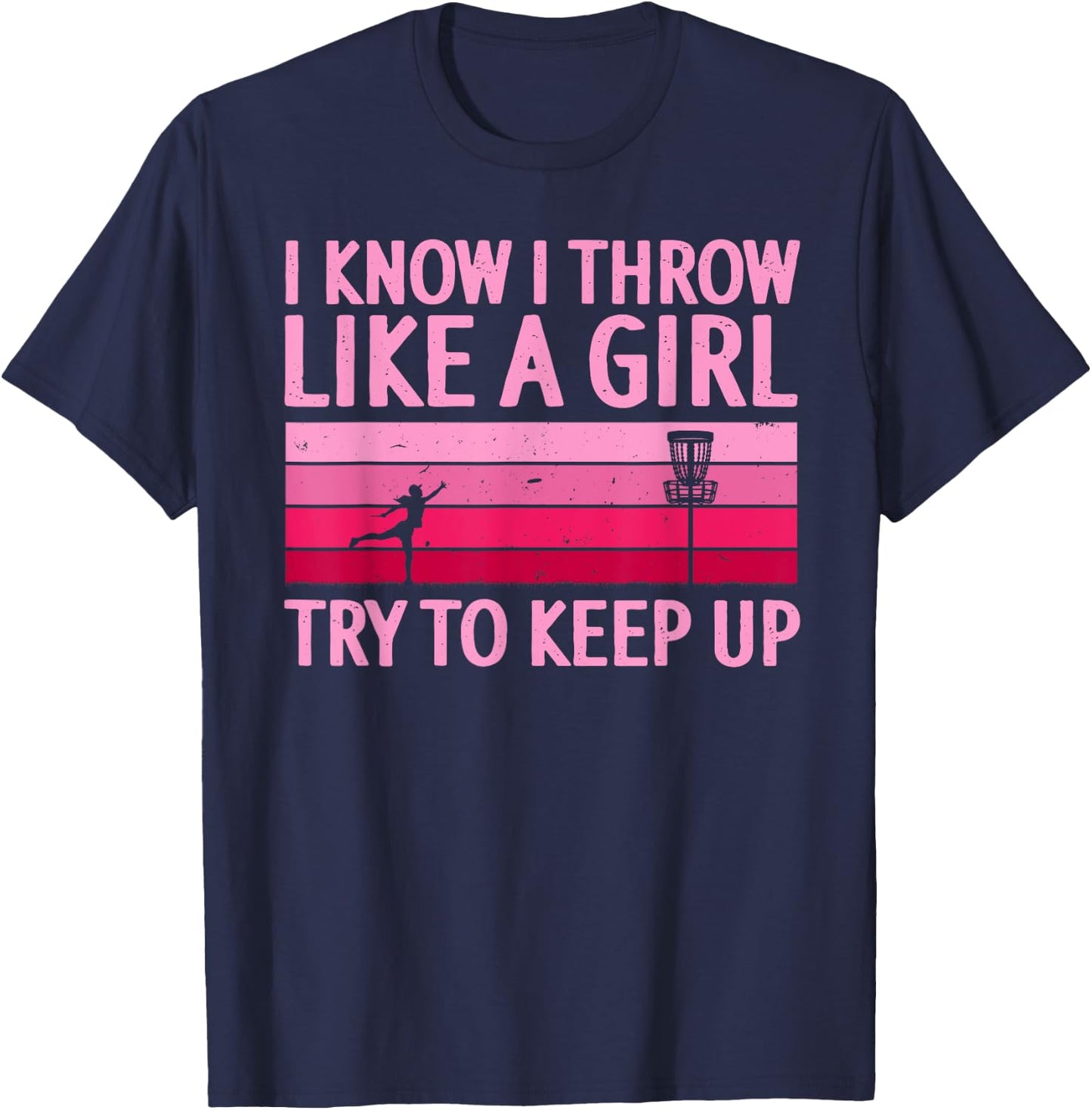 Cool Disc Golf Design Girls Disc Golf Player T-Shirt - T-Shirt | Navy