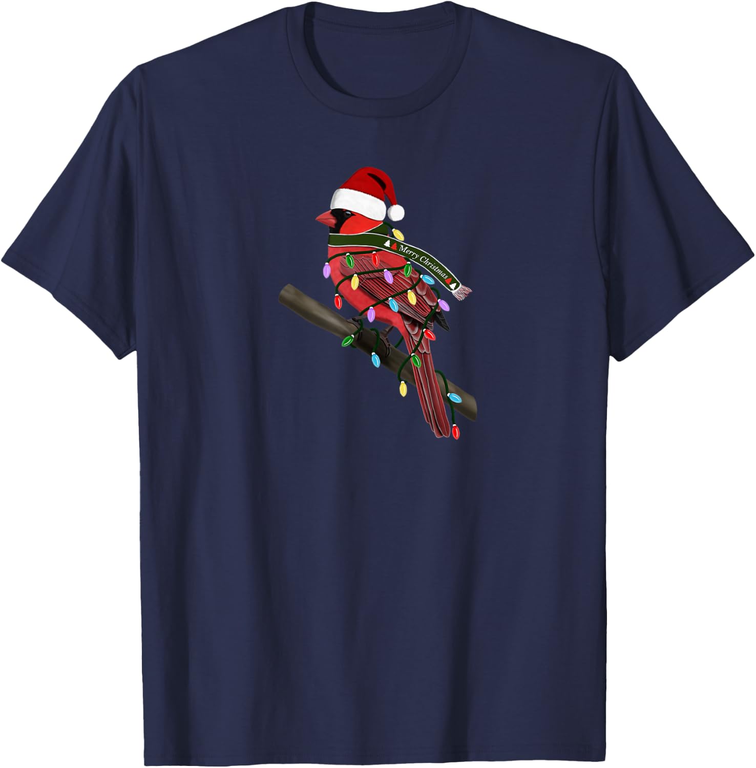 Cardinal Christmas Bird Santa Claus Biologist Animal T-Shirt - T-Shirt | Navy
