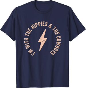 I'm With The Hippies And The Cowboys T-Shirt - T-Shirt | Navy