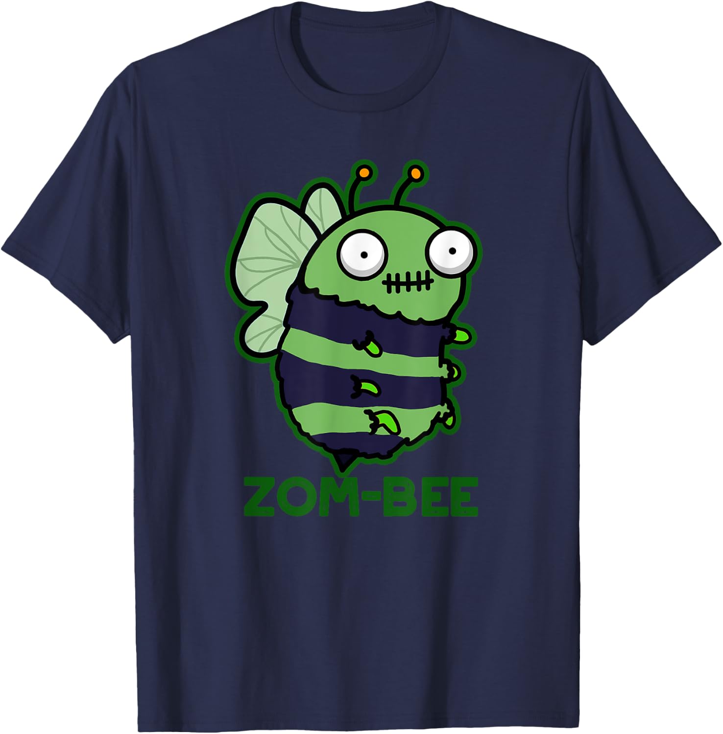 Zom-bee Funny Zombie Bee Pun T-Shirt - T-Shirt | Navy