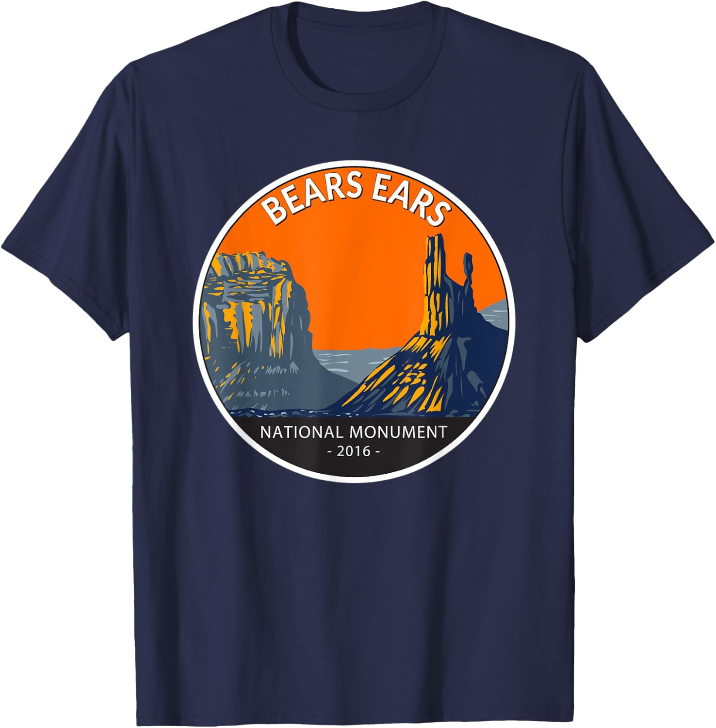 Bears Ears National Monument Utah Vintage Circle T-Shirt - T-Shirt | Navy