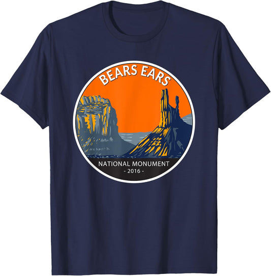Bears Ears National Monument Utah Vintage Circle T-Shirt - T-Shirt | Navy