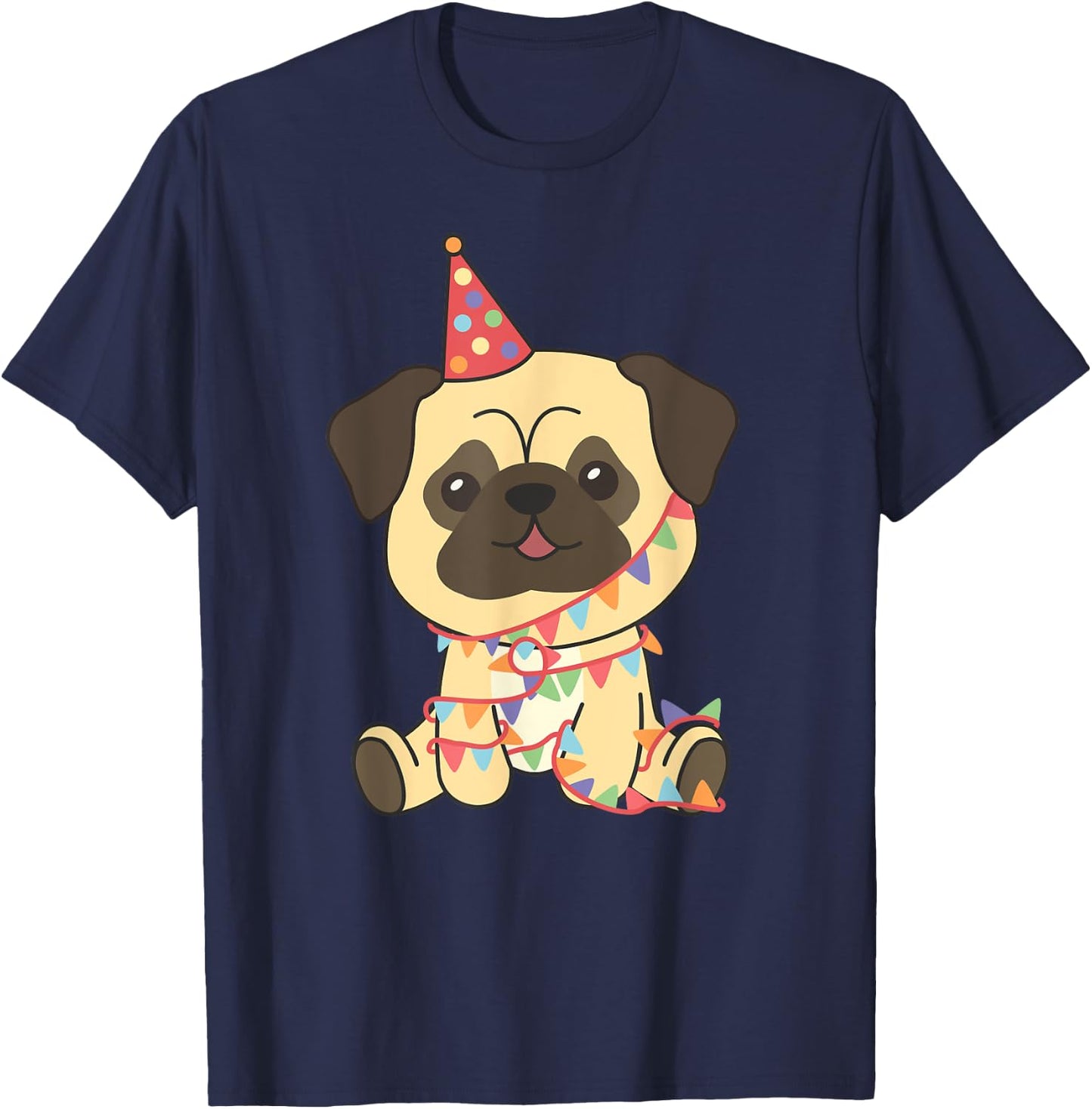 Birthday Pug For Children A Birthday Pug T-Shirt - T-Shirt | Navy