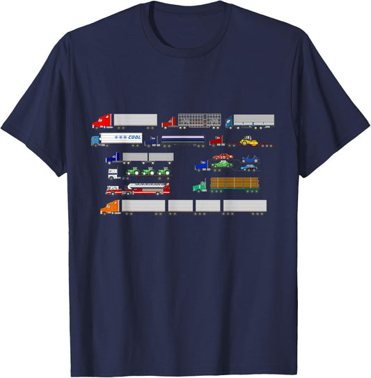 Tractor Trailers - The Kids' Picture Show T-Shirt - T-Shirt | Navy