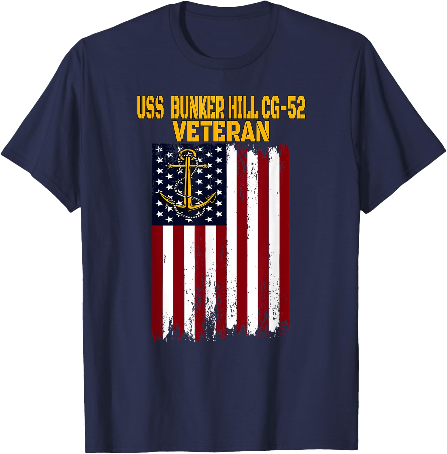 USS Bunker Hill CG-52 Cruiser Veterans Day Father's Day T-Shirt - T-Shirt | Navy