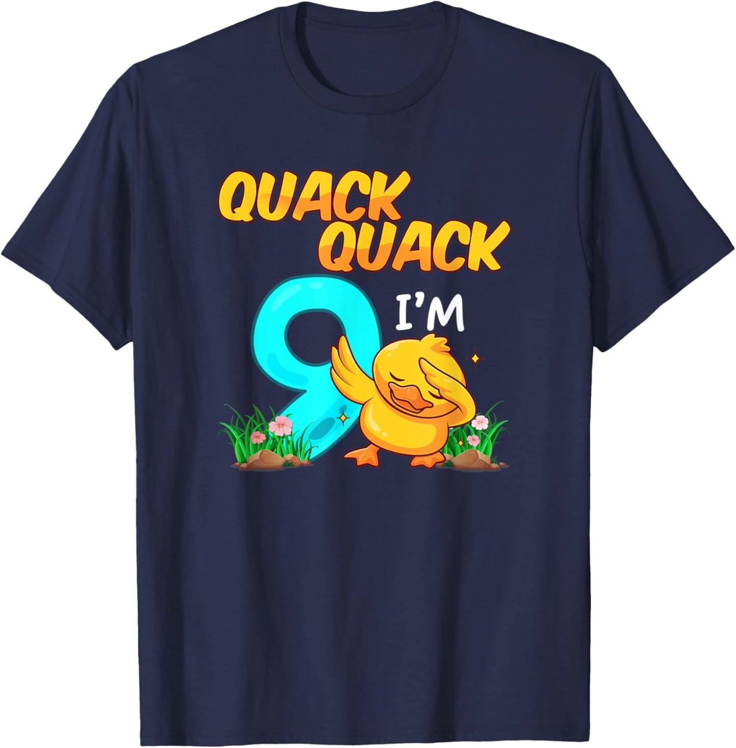 9 Year Old Gifts Boys Girls Teens Dabbing Duck 9th Birthday T-Shirt - T-Shirt | Navy