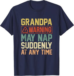 Grandpa Father's Day Gift Distressed May Nap At any Time T-Shirt - T-Shirt | Navy