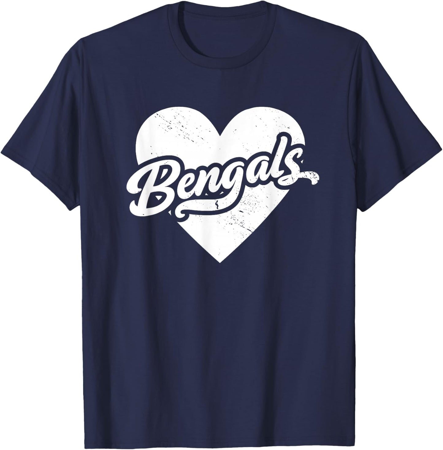 Vintage Bengals High School Spirit Go Bengals Love T-Shirt - T-Shirt | Navy