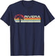 Rivera Surname 80s 90s Vintage Sunset with Palm Trees T-Shirt - T-Shirt | Navy