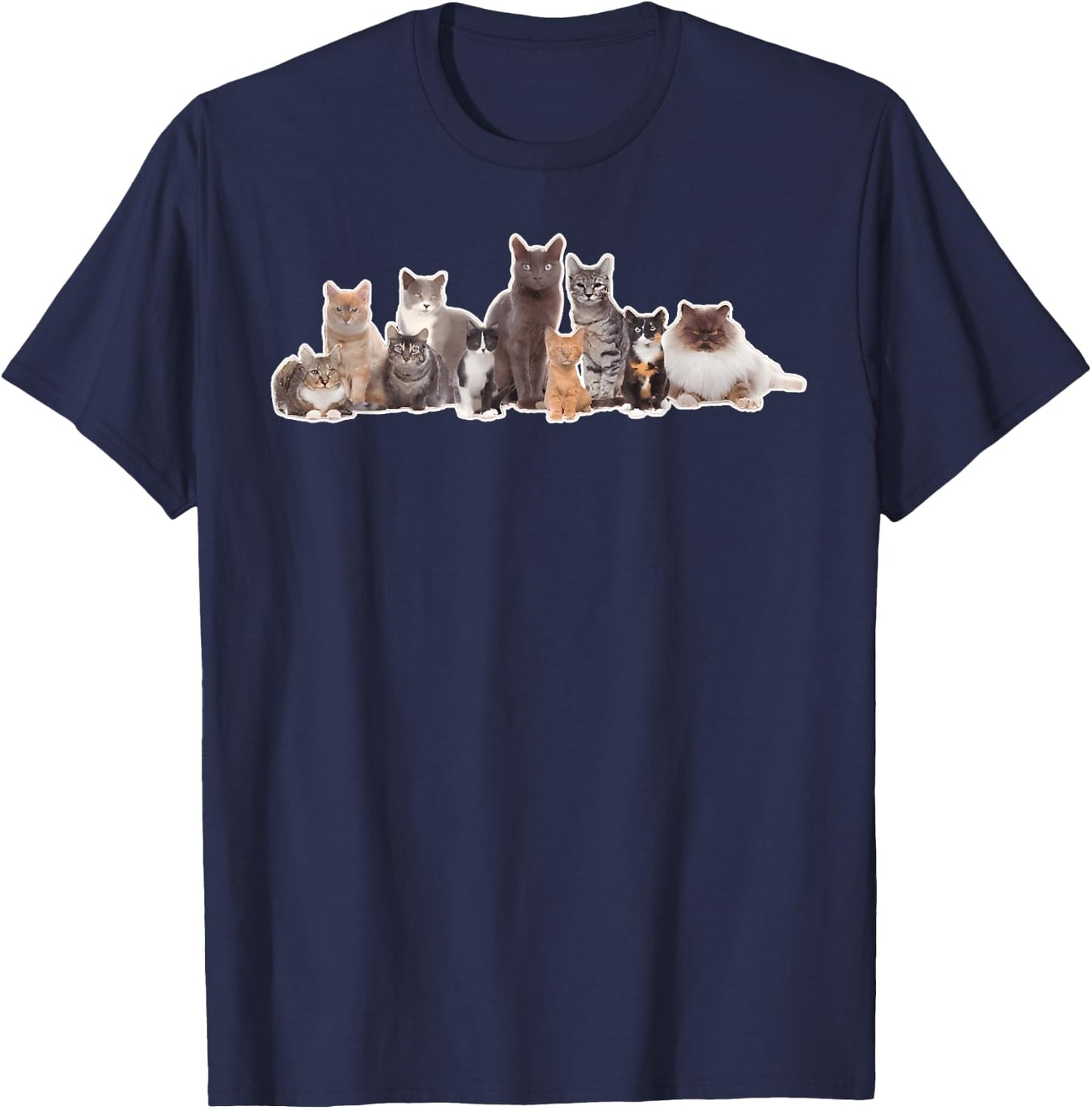 By Jade Cats Graphic Image Picture T-Shirt - T-Shirt | Navy