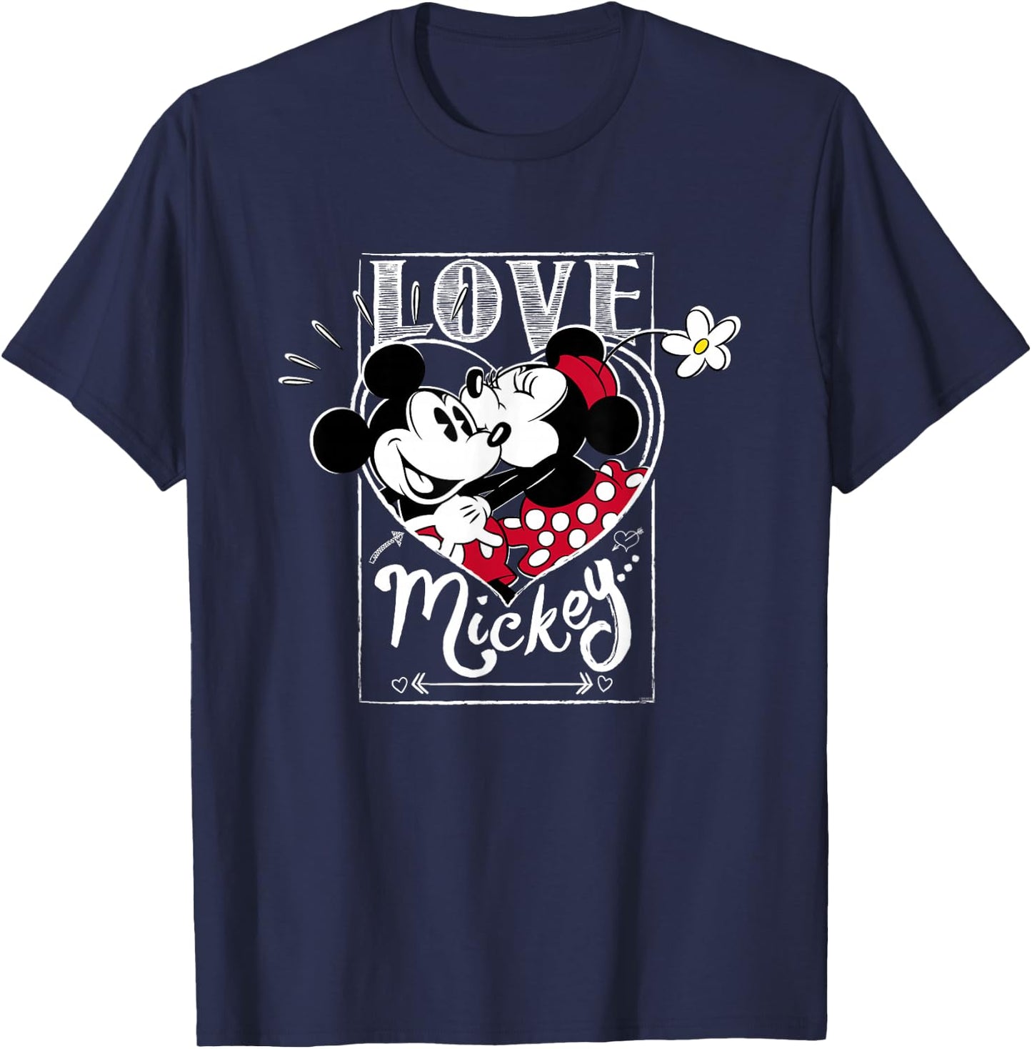 Disney Mickey & Minnie Mouse Love Mickey Valentine's Day T-Shirt - T-Shirt | Navy