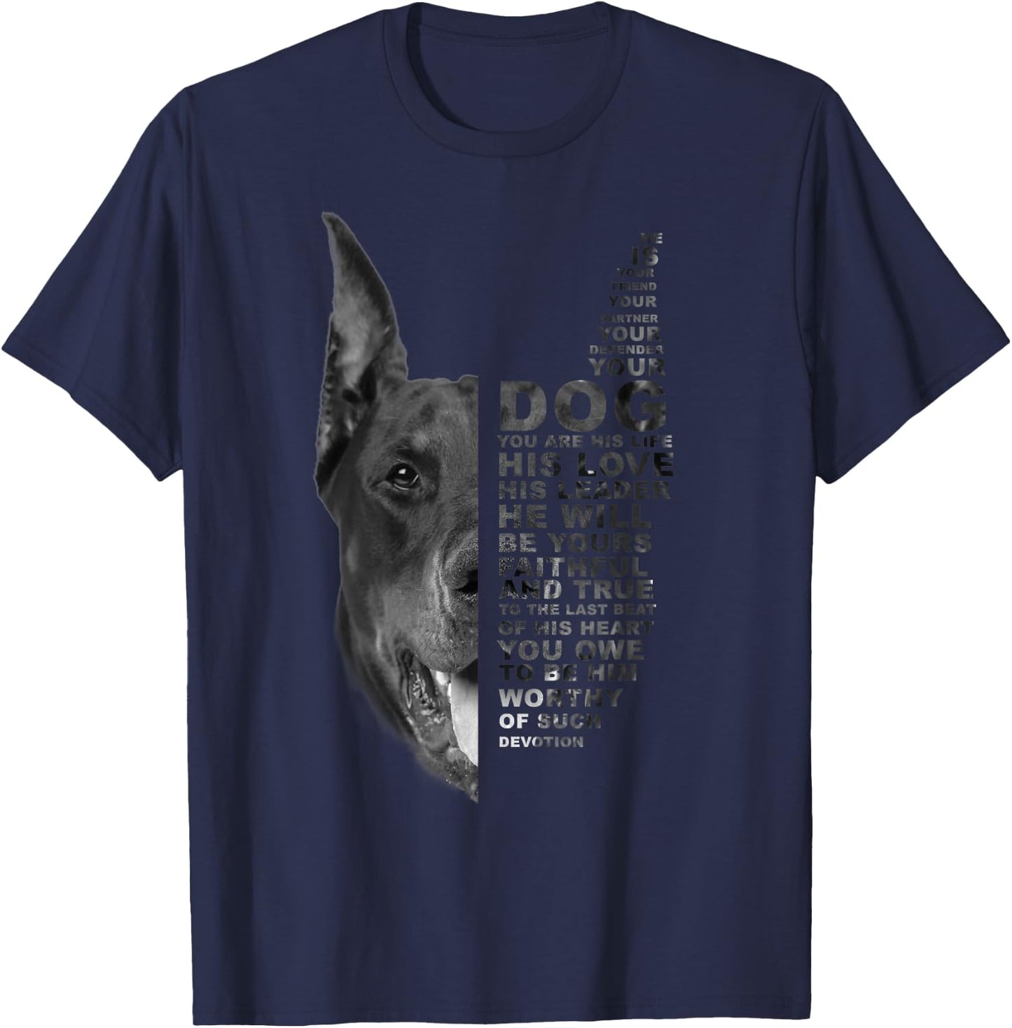 He Is Your Friend Your Partner Your Dog Doberman Dogs T-Shirt - T-Shirt | Navy