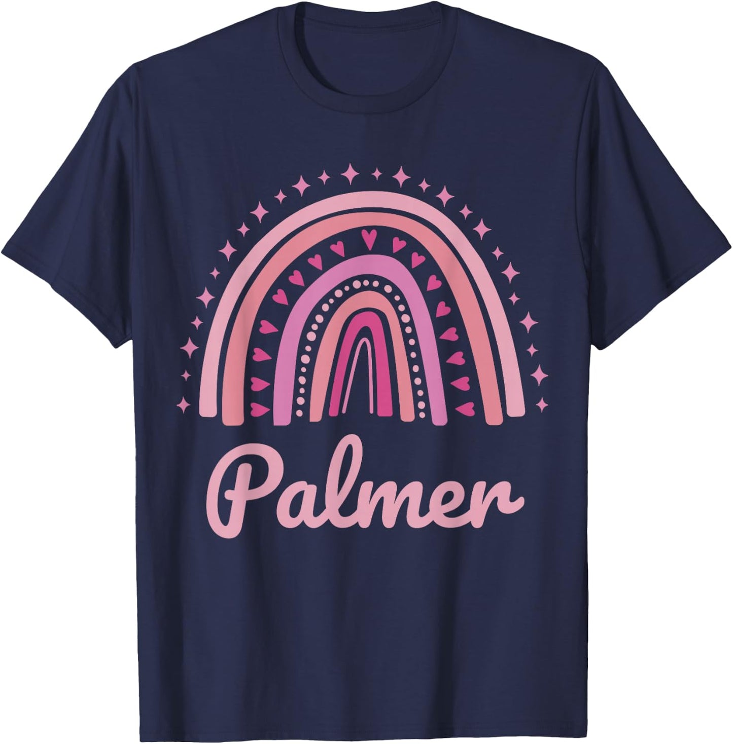 Palmer Name Personalized Funny Women Pink Rainbow Palmer T-Shirt - T-Shirt | Navy