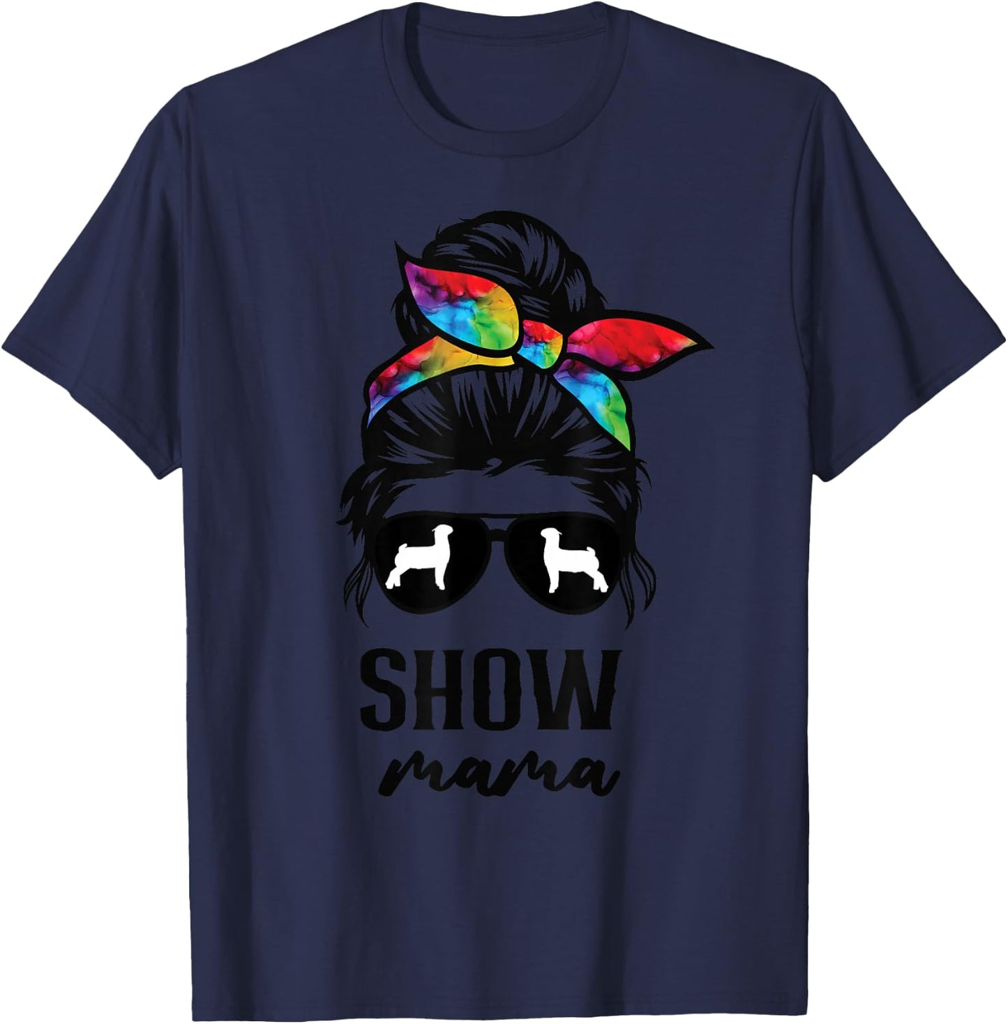 goat show mom goat Boer show mama T-Shirt - T-Shirt | Navy