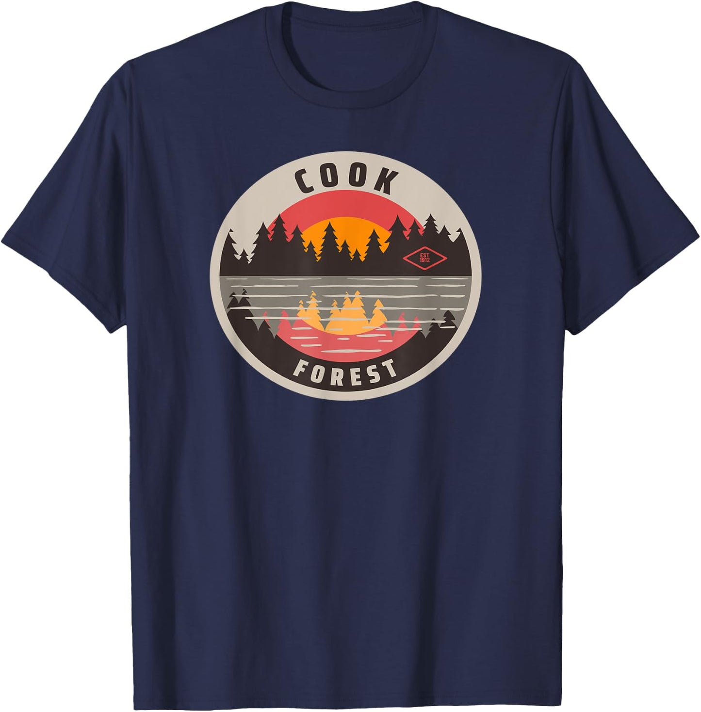 Cook Forest Lake reflection T-Shirt - T-Shirt | Navy