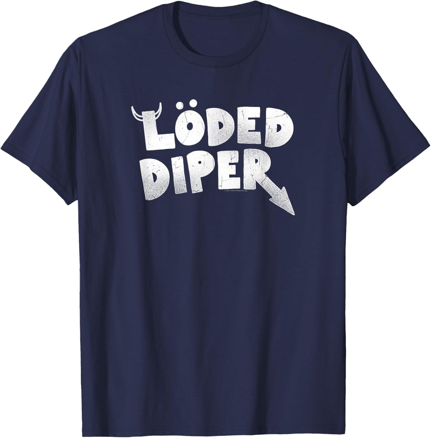 Diary of a Wimpy Kid LÖDED DIPER Distressed Logo T-Shirt - T-Shirt | Navy