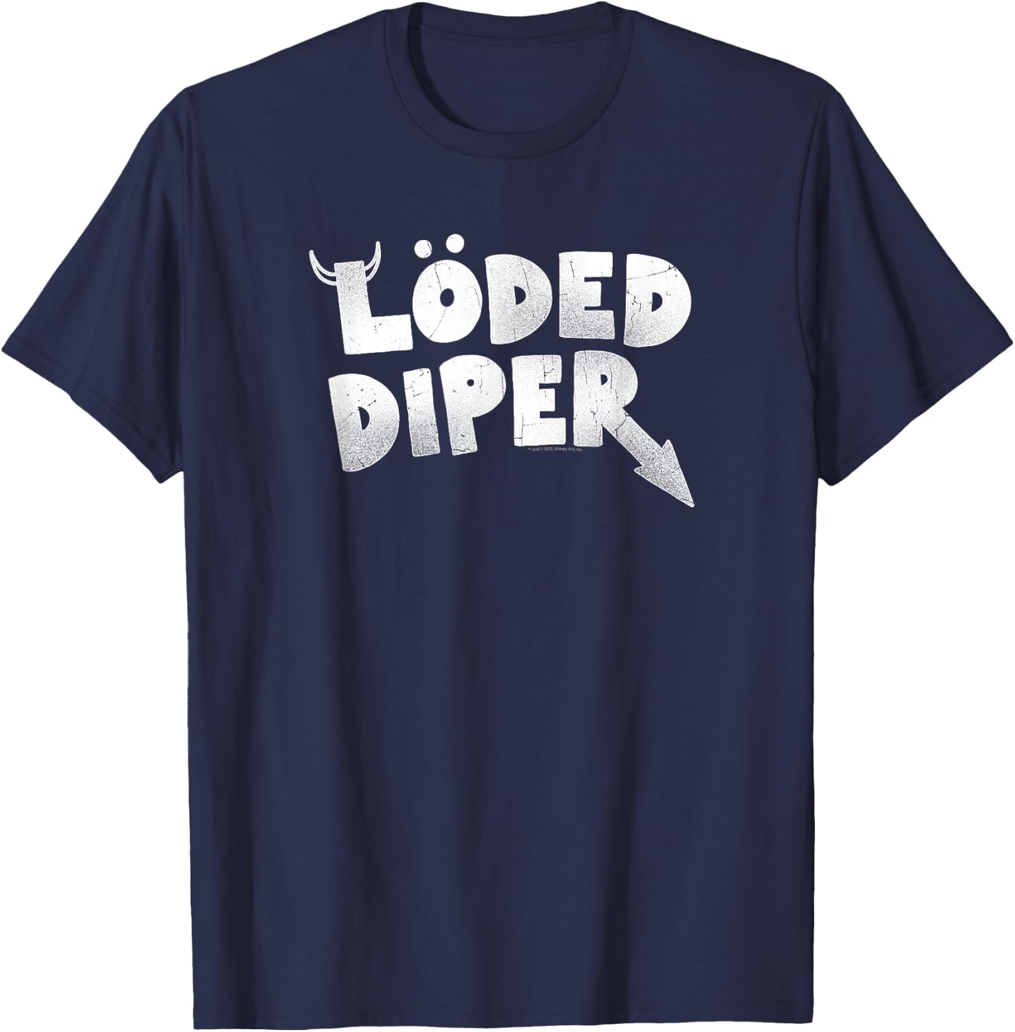 Diary of a Wimpy Kid LÖDED DIPER Distressed Logo T-Shirt - T-Shirt | Navy