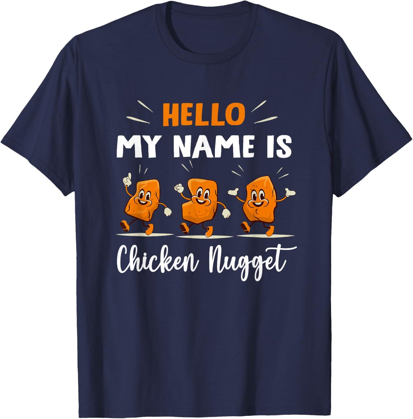 Hello My Name Is Chicken Nugget Halloween Costume Kids T-Shirt - T-Shirt | Navy