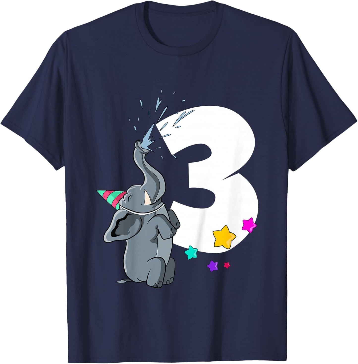 Elephant 3rd birthday 3 years old T-Shirt - T-Shirt | Navy
