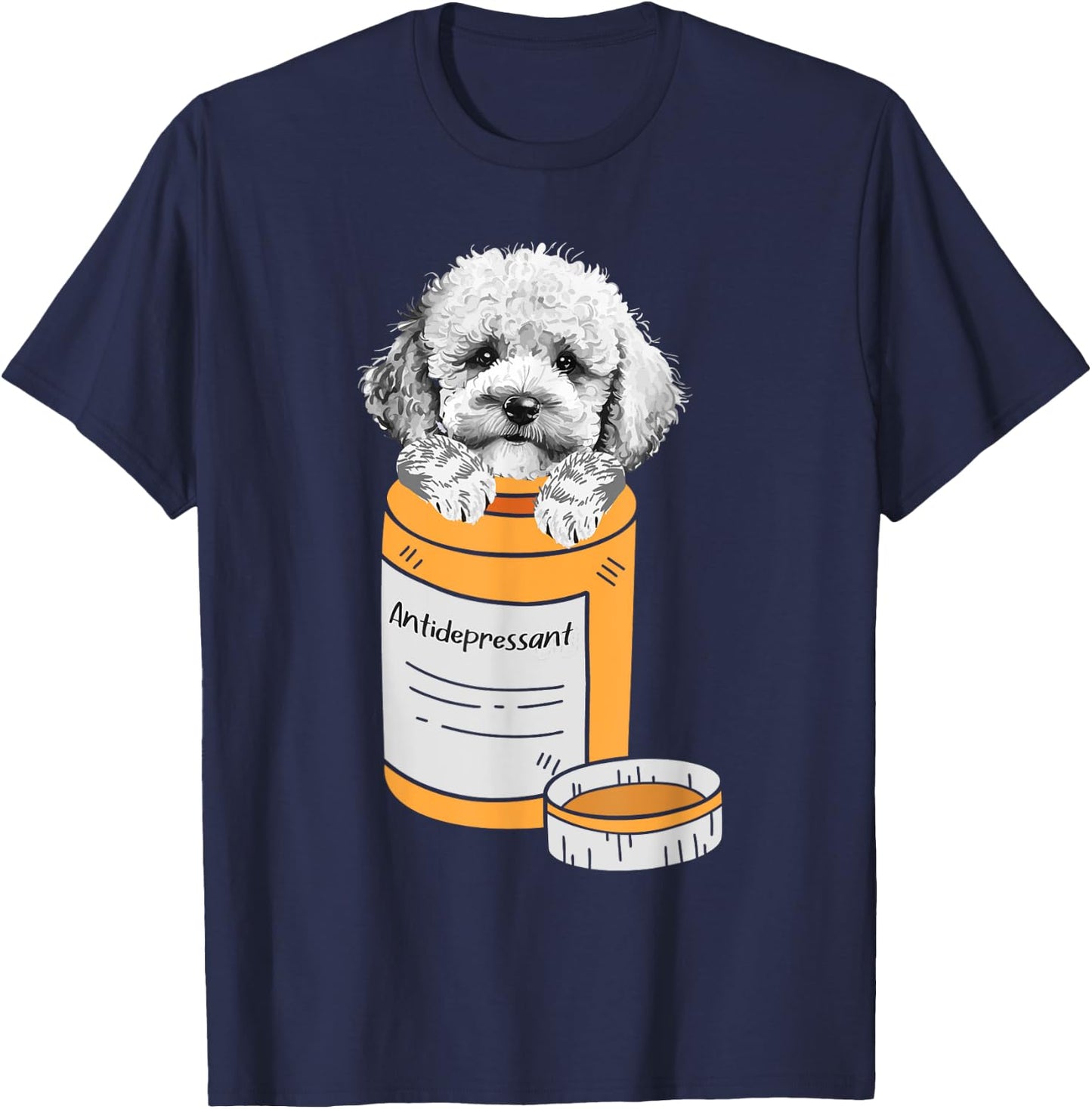 Antidepressant - Poodle Owner Puppy Animal Lover Teacup Dog Women T-Shirt - T-Shirt | Navy