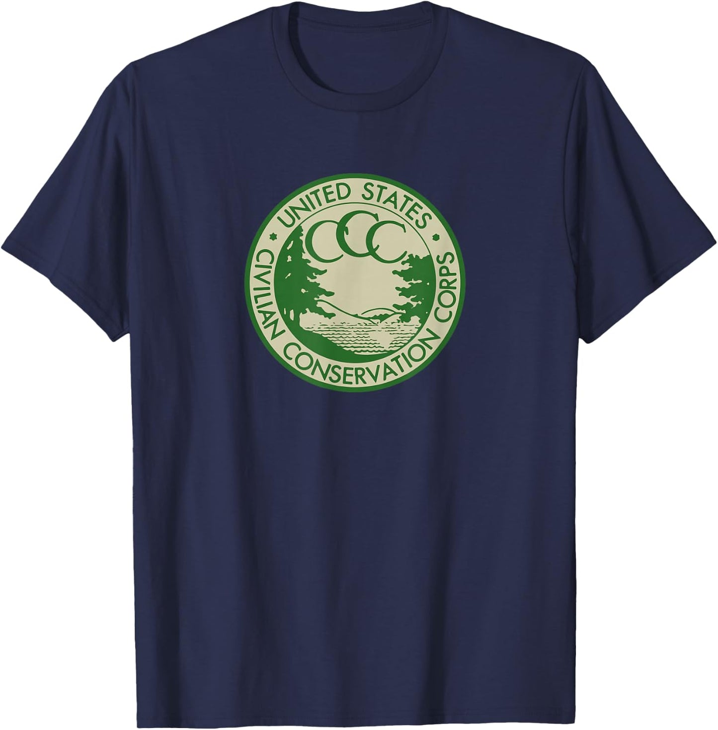 Civilian Conservation Corps CCC Logo Retro Outdoors 1930s T-Shirt - T-Shirt | Navy