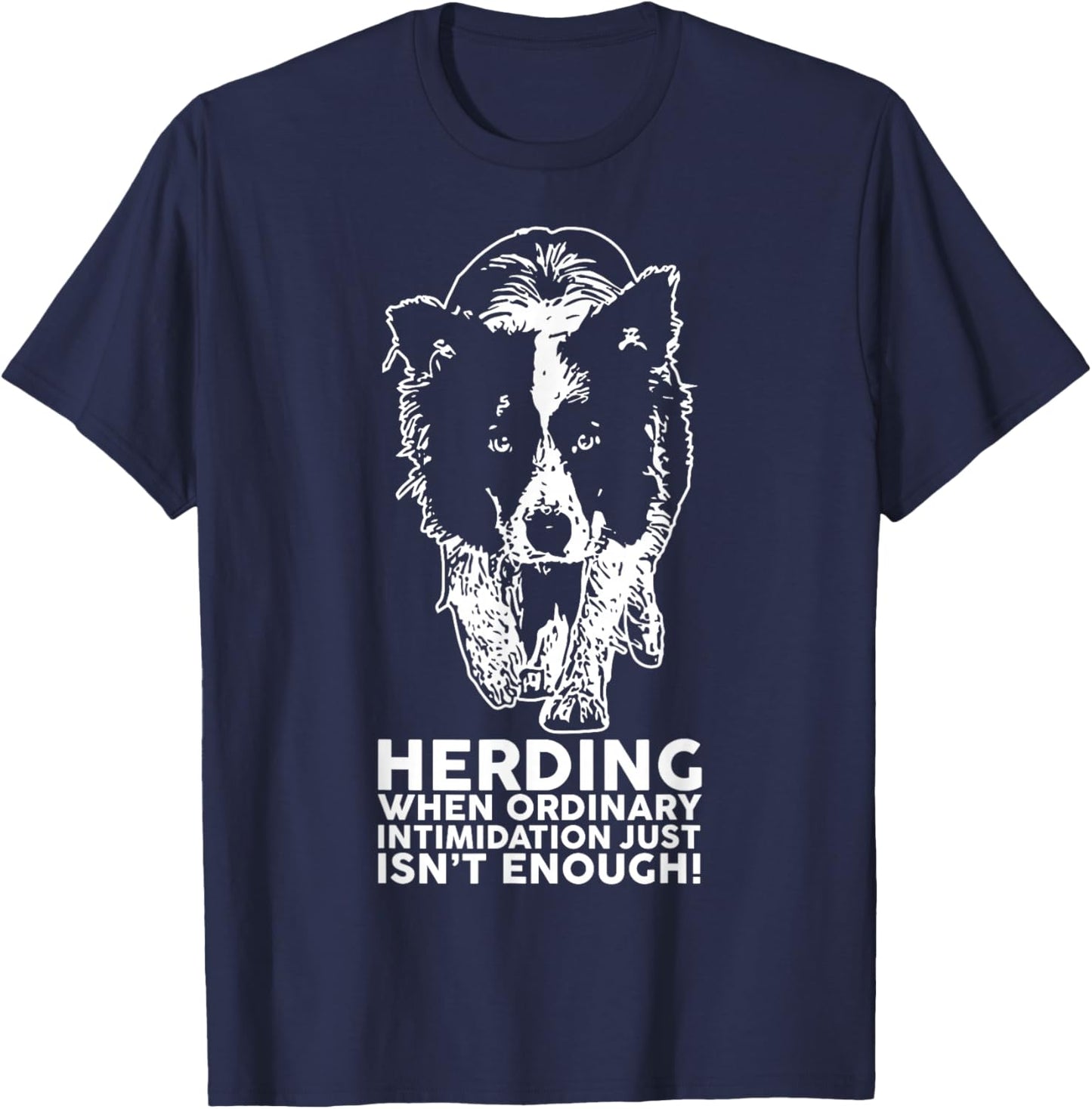 Border Collie Funny Herding Breed T Shirt T-Shirt - T-Shirt | Navy