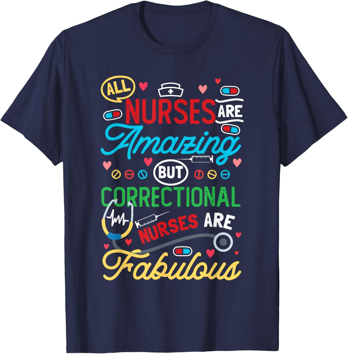 Correctional Care Nurse T-Shirt - T-Shirt | Navy