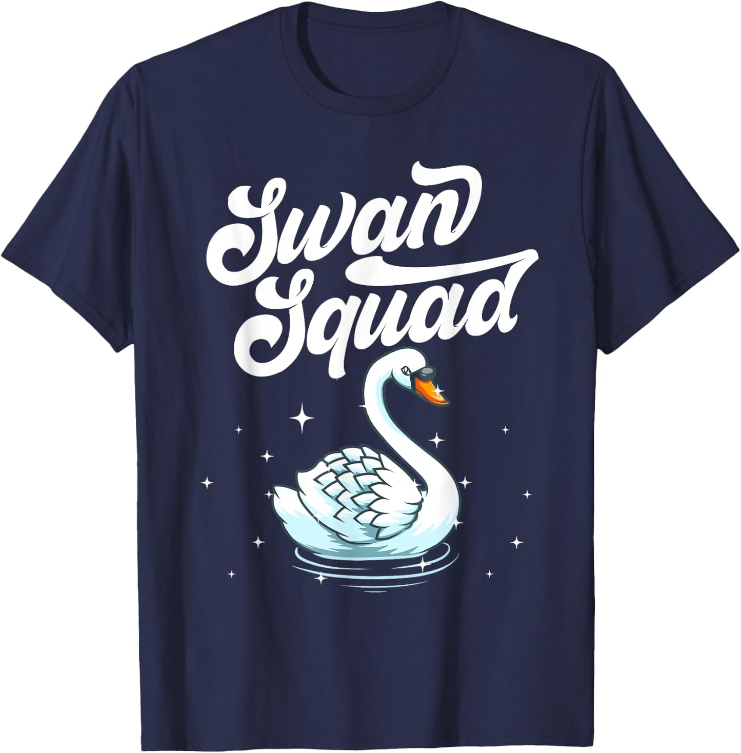 Cool Swan Art Women Bird Watcher Waterfowl Lake Swan T-Shirt - T-Shirt | Navy