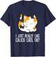 I Just Really Like Calico Cats, Ok? Funny Calico Cat Lover Women Girls Kids T-Shirt - T-Shirt | Navy