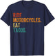 Ride Motorcycles Eat Tacos Funny Father's Day Men Vintage T-Shirt - T-Shirt | Navy