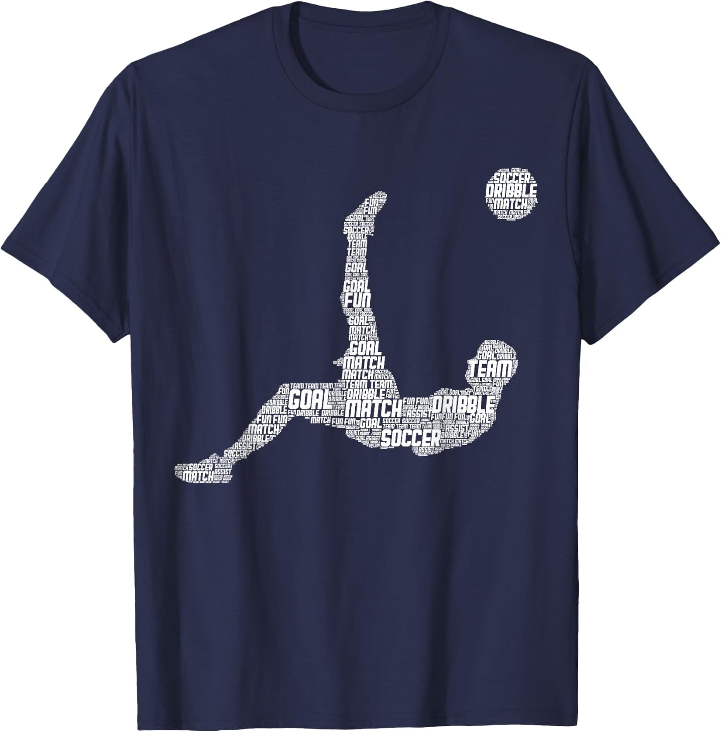 Soccer Player Men Boys Kids T-Shirt - T-Shirt | Navy