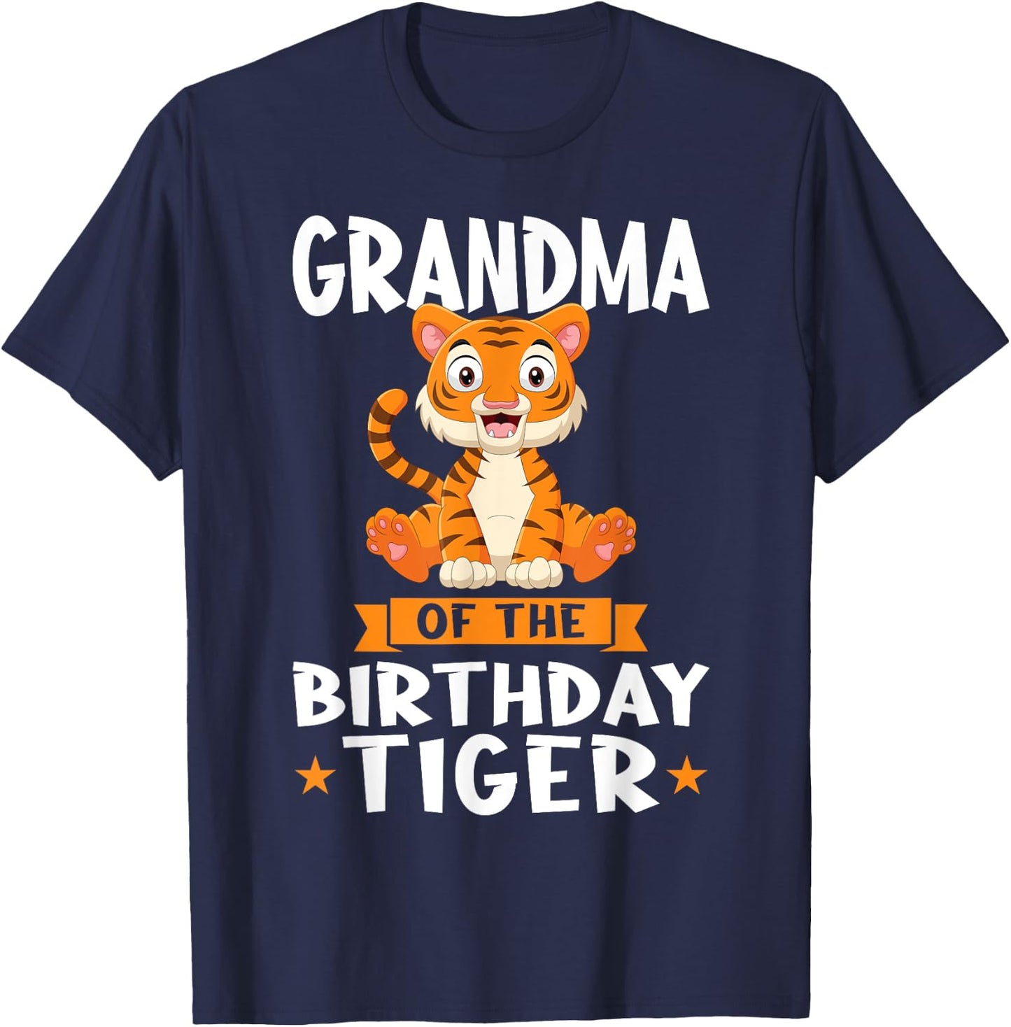 Grandma of the Birthday Tiger Birthday T-Shirt - T-Shirt | Navy