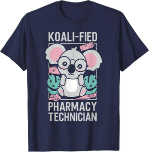 Pharmacy Tech Technician Pharmacist Student Koala Koala-Fied T-Shirt - T-Shirt | Navy