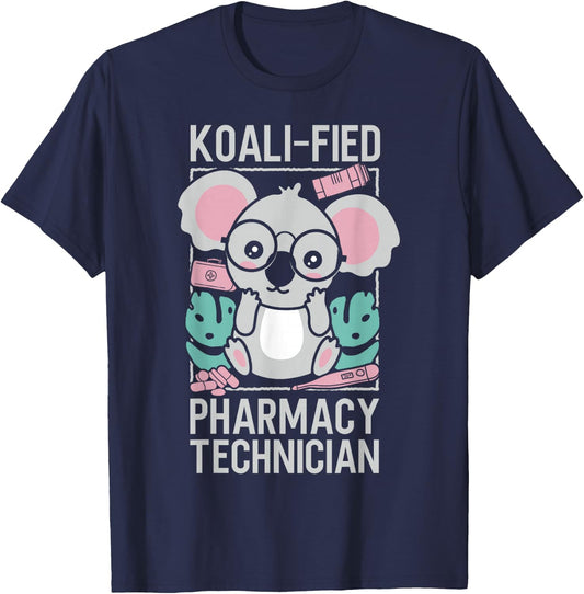 Pharmacy Tech Technician Pharmacist Student Koala Koala-Fied T-Shirt - T-Shirt | Navy