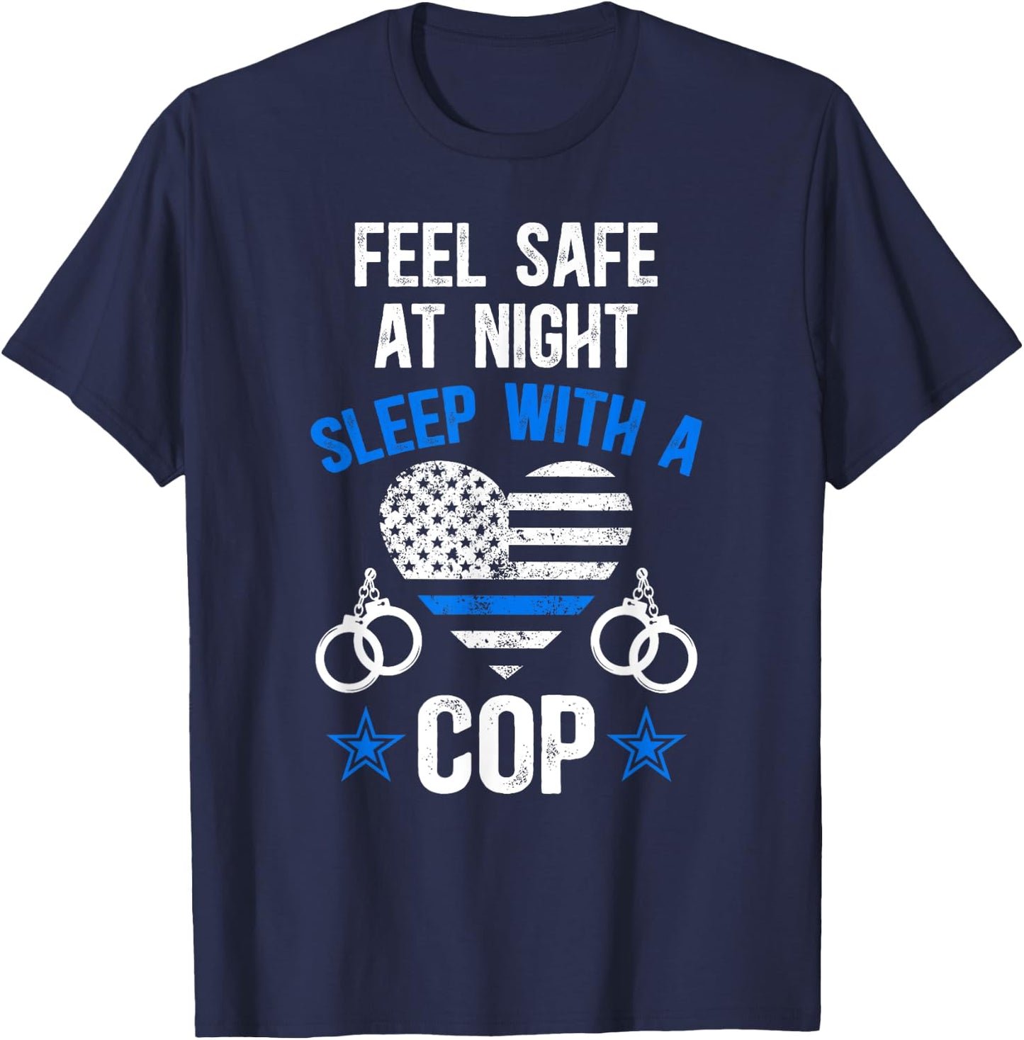 Funny Police Wife Of A Policeman Wife Black Police-Themed Women's T-Shirt - T-Shirt | Navy