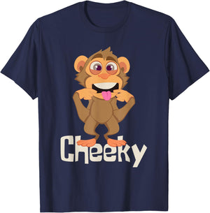 Cheeky - Monkey Primate Lover Zoo Animal Zookeeper Zoology T-Shirt - T-Shirt | Navy