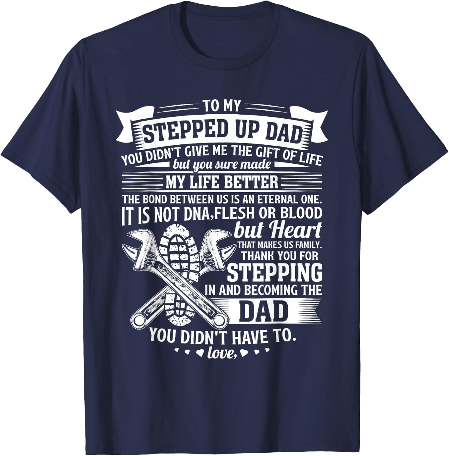 Mechanic stepdad fathers day birthday gifts step dad men T-Shirt - T-Shirt | Navy