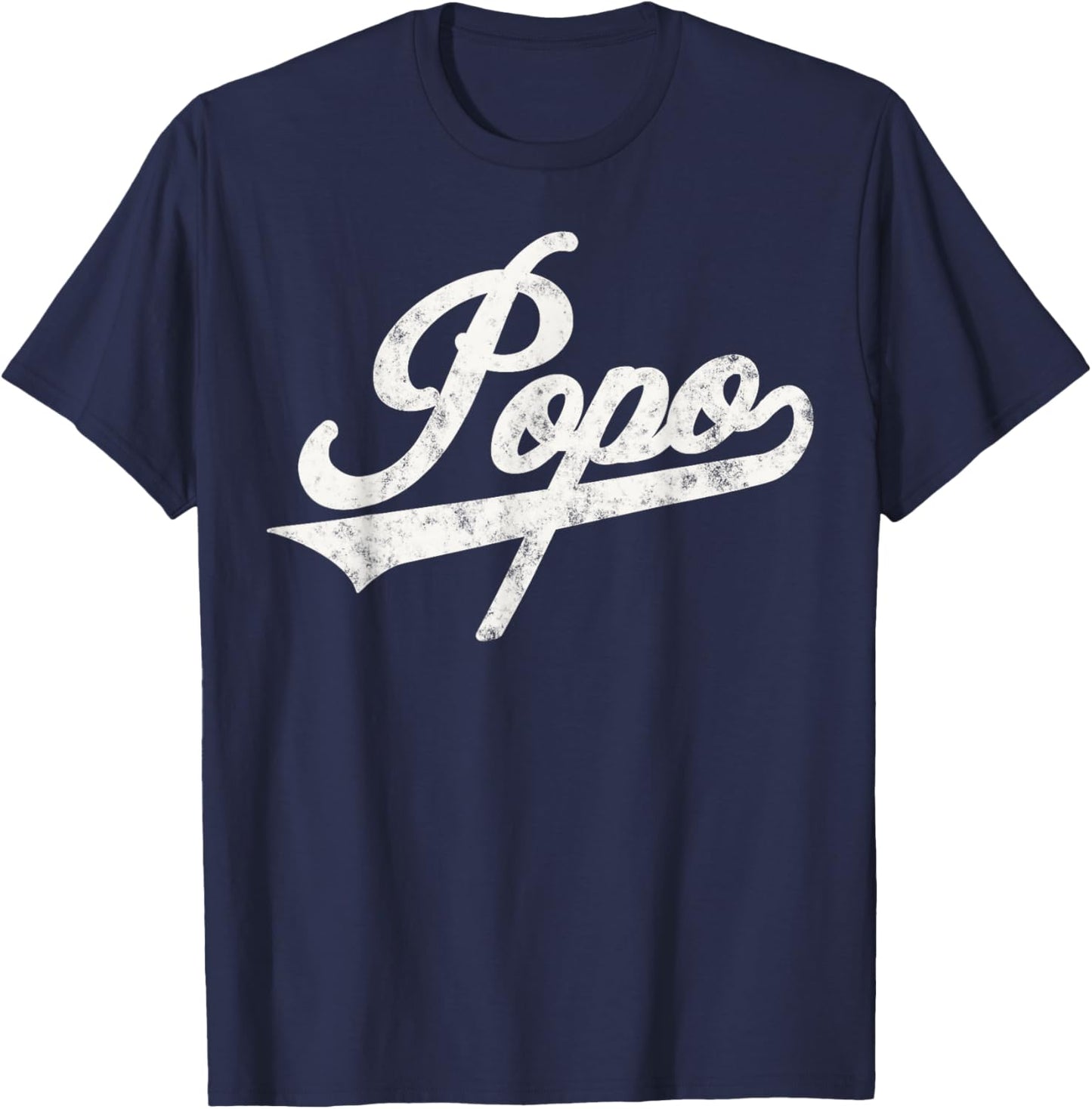 Popo Retro Style for Papa Grandpa T-Shirt - T-Shirt | Navy