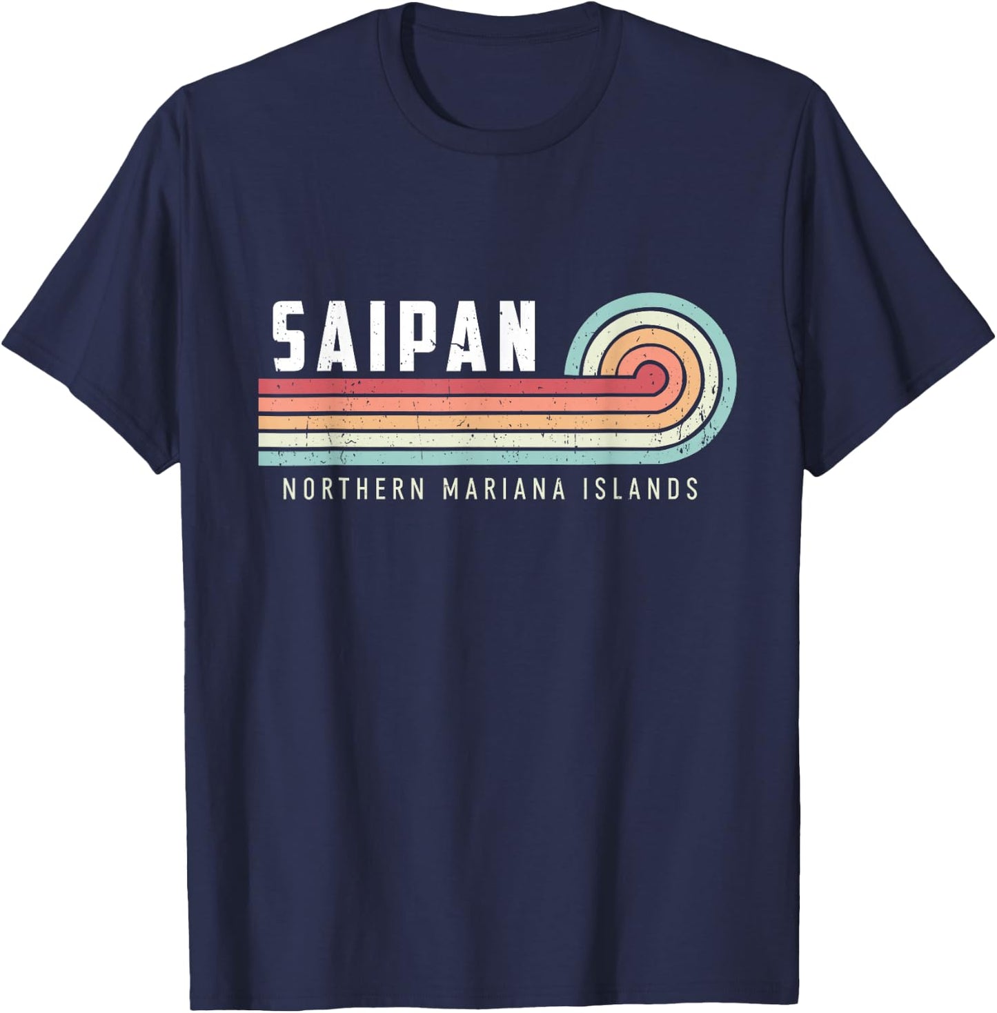 Saipan Island Vintage Northern Marian Islands T-Shirt - T-Shirt | Navy