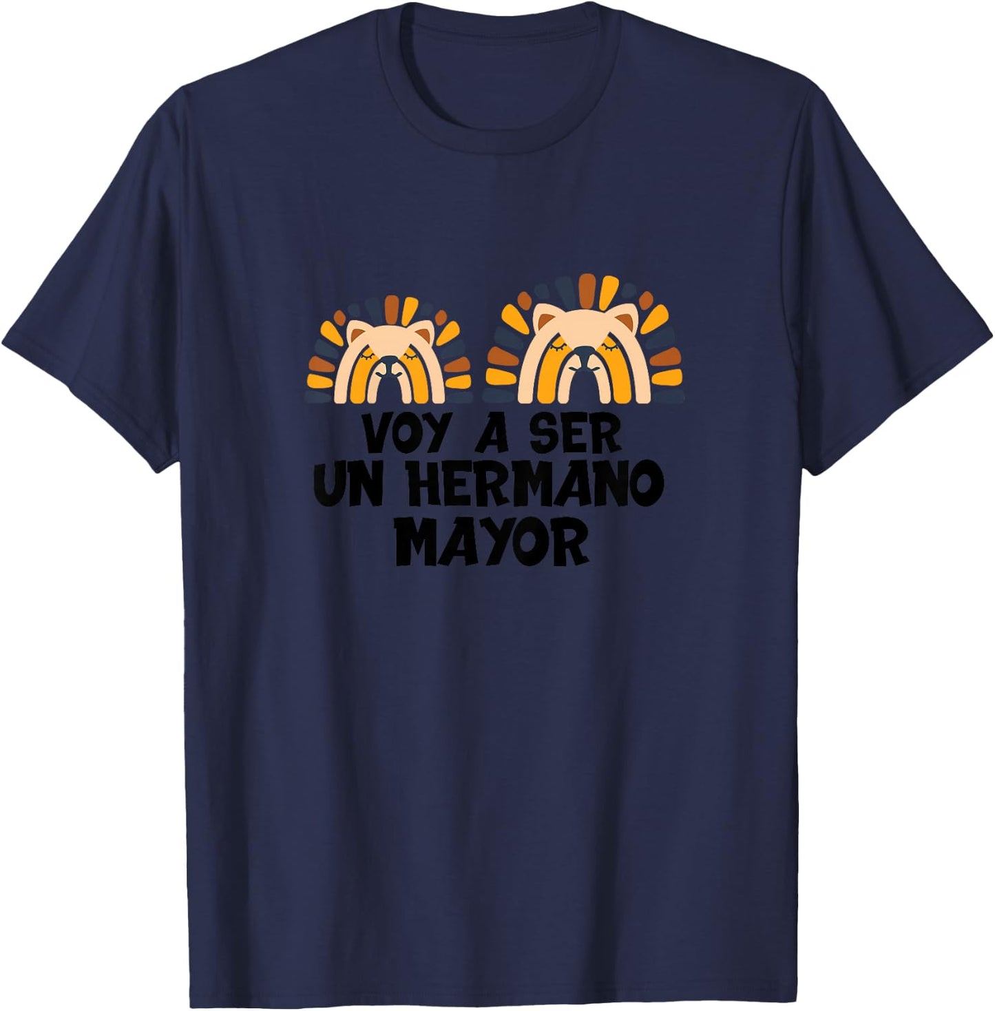 Spanish Voy A Ser Un Hermano Mayor Lion T-Shirt - T-Shirt | Navy