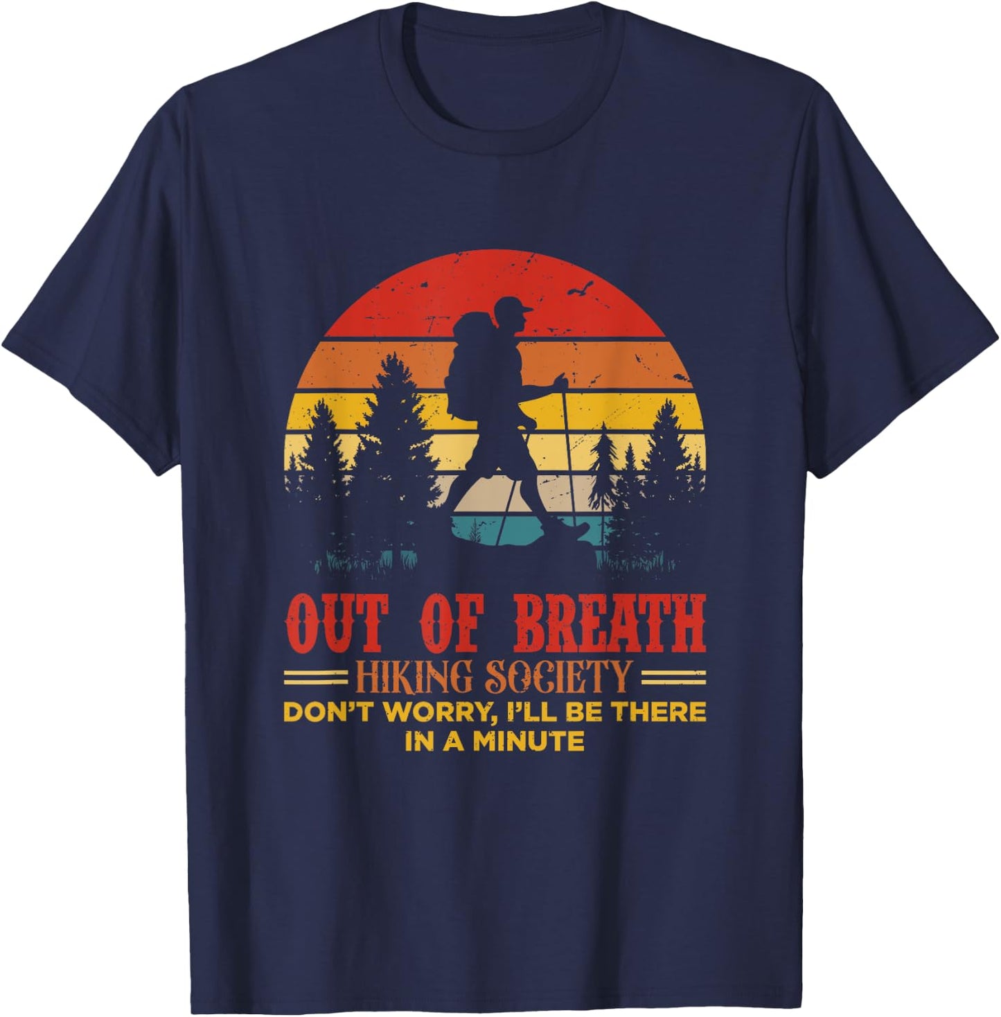 Out Of Breath Hiking Society T-Shirt - T-Shirt | Navy