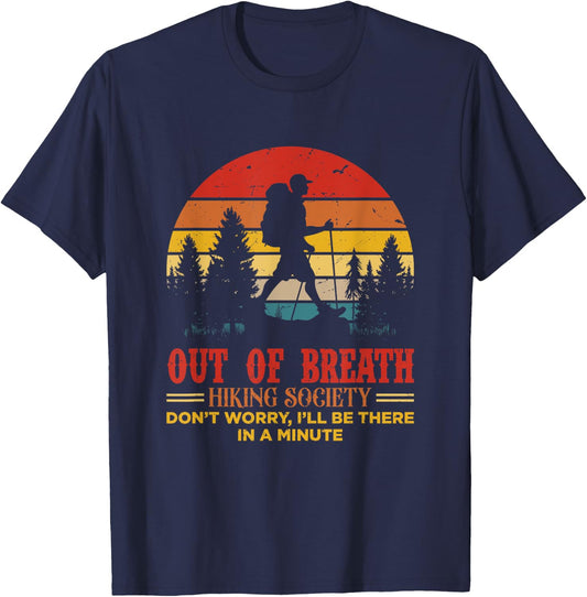 Out Of Breath Hiking Society T-Shirt - T-Shirt | Navy