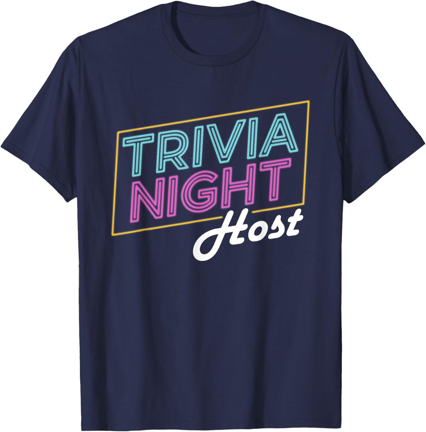 Board Game Apparel Trivia Night Host - Adults - Black - Short Sleeve - Letter Print - - Casual - Retro Trivia Host T-Shirt - T-Shirt | Navy