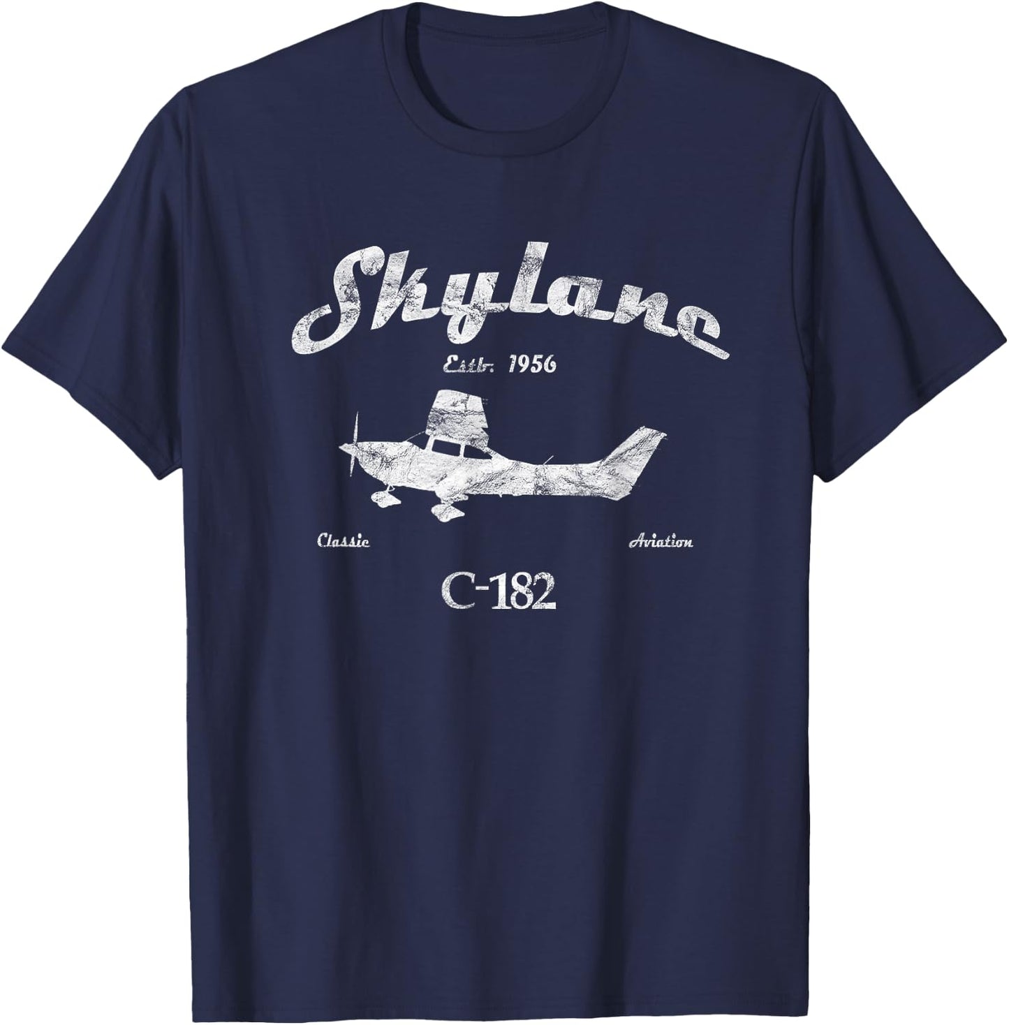 182 Skylane Airplane "Since 1956" Classic Aviation Pilot T-Shirt - T-Shirt | Navy