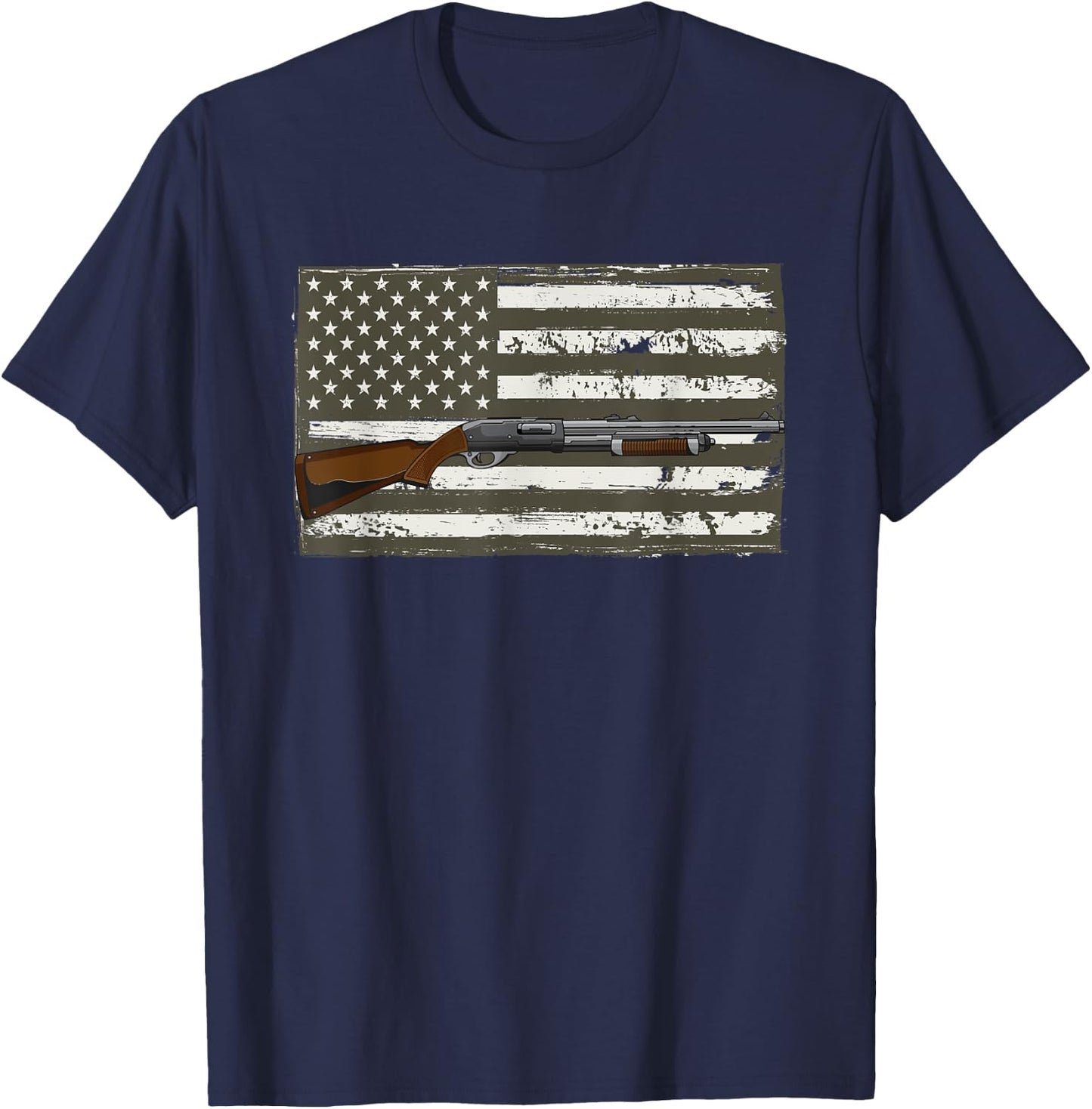 Sporting Clays - Skeet USA Flag - Clay Target Shooting Men T-Shirt - T-Shirt | Navy