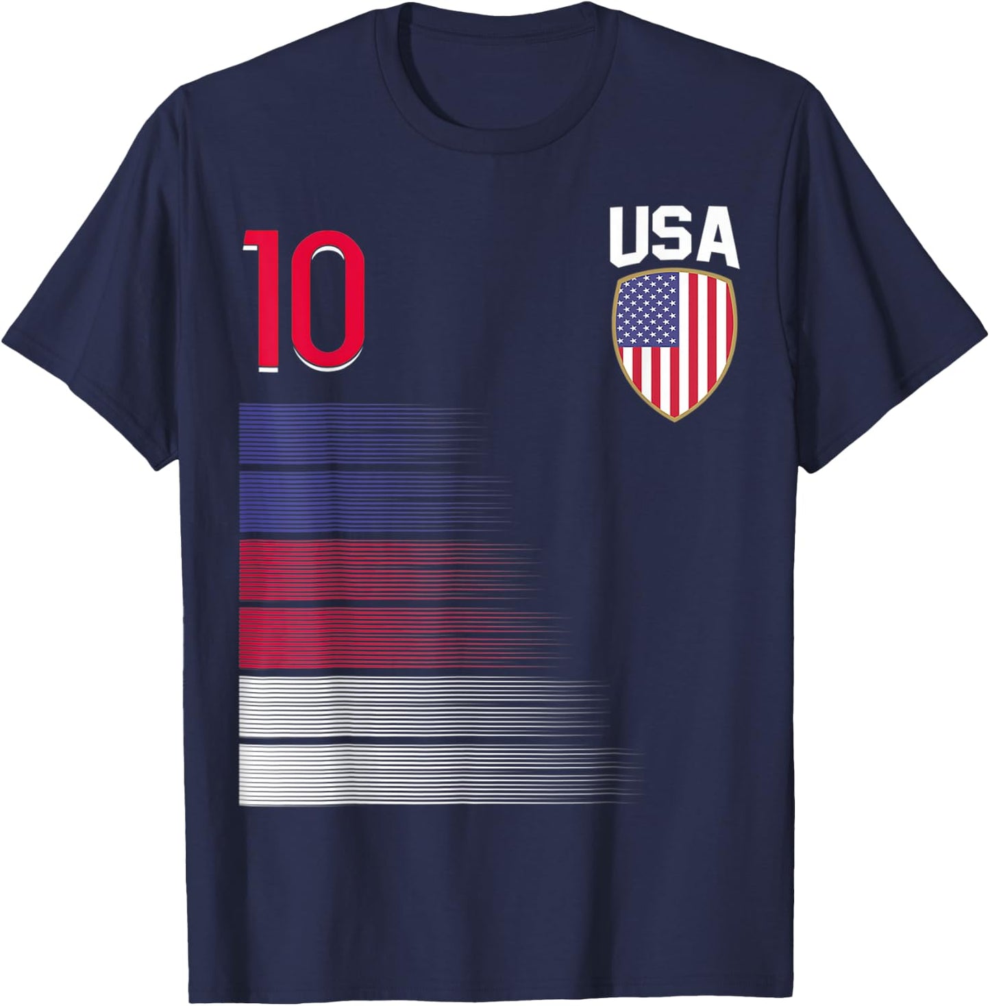 USA Soccer Ball Flag Jersey T-Shirt - T-Shirt | Navy