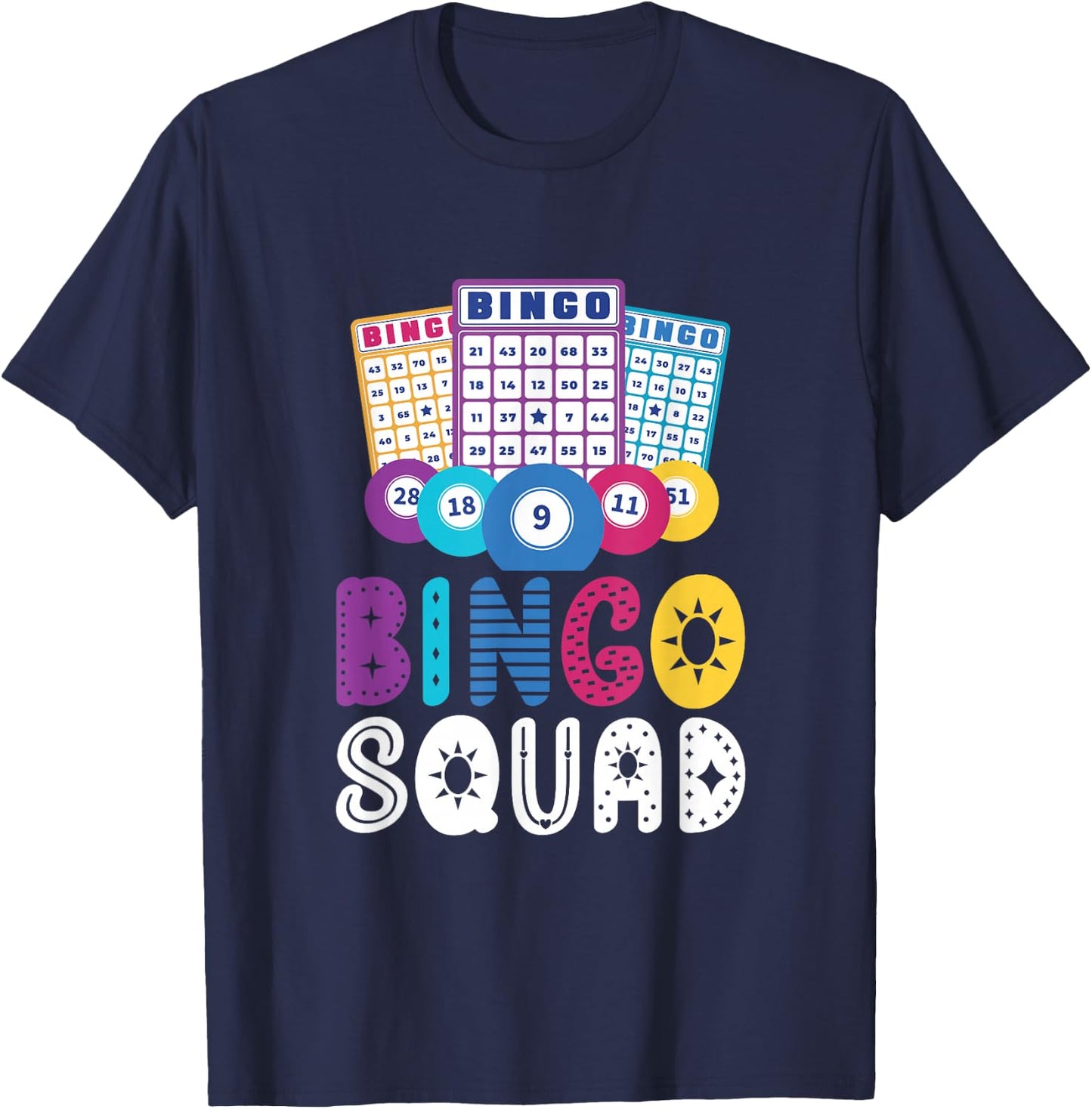 Bingo Squad Game Lover Player Humour T-Shirt - T-Shirt | Navy