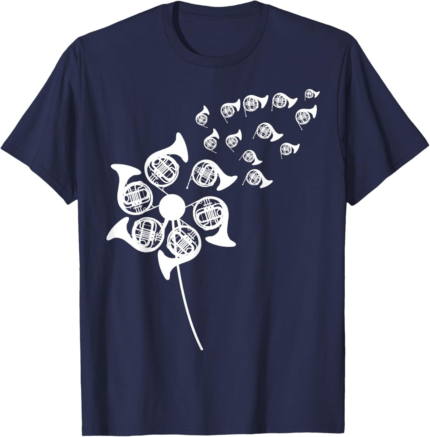 Dandelion French Horn Stuff for Hornist | French Horn T-Shirt - T-Shirt | Navy