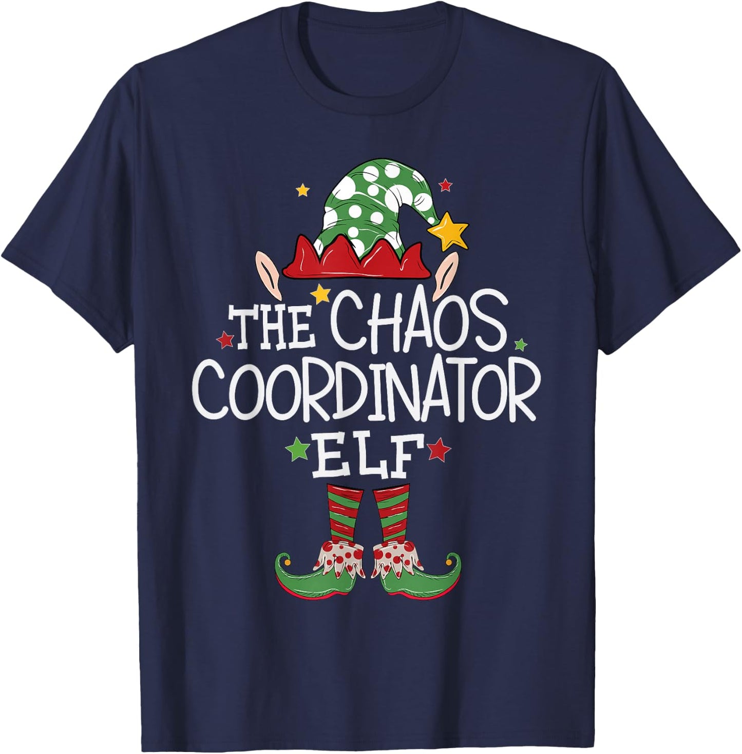 I'm The Chaos Coordinator Elf Funny Christmas Matching Elf T-Shirt - T-Shirt | Navy