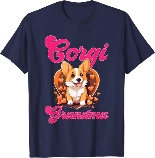 Pembroke Welsh Corgi - Corgi Grandma T-Shirt - T-Shirt | Navy